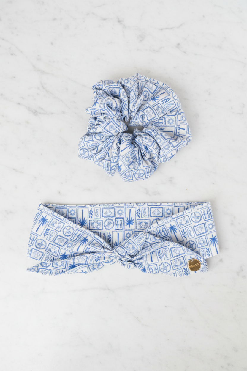 PACK DUO SANTORIN — Foulard chien & Scrunchie